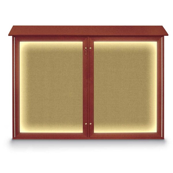 United Visual Products Open Faced Traditional Corkboard, 72x48" UV646A-BLACK-DBURGU - main